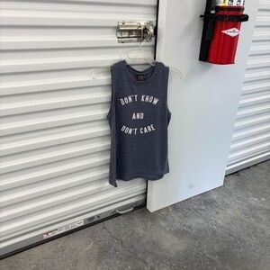 Modern Lux Navy Sleeveless Blue Muscle Tank Top Don’t Know Don’t Care Women’s S